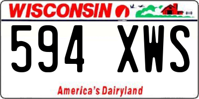 WI license plate 594XWS