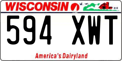 WI license plate 594XWT