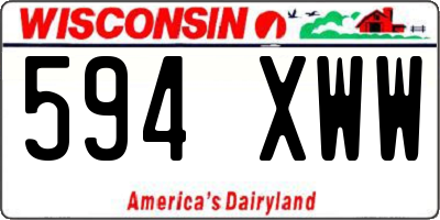 WI license plate 594XWW