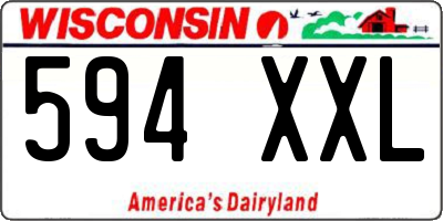 WI license plate 594XXL