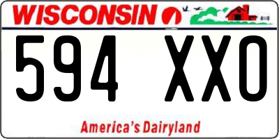 WI license plate 594XXO