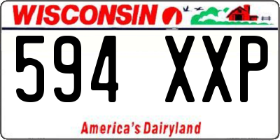 WI license plate 594XXP