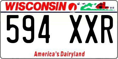WI license plate 594XXR