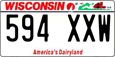 WI license plate 594XXW