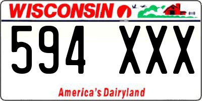 WI license plate 594XXX