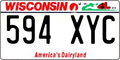 WI license plate 594XYC