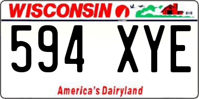 WI license plate 594XYE