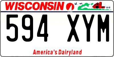 WI license plate 594XYM