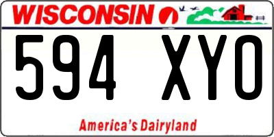 WI license plate 594XYO