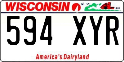 WI license plate 594XYR