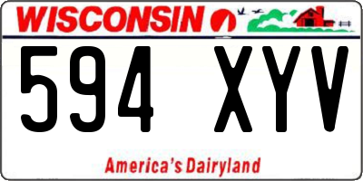WI license plate 594XYV