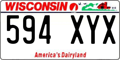 WI license plate 594XYX