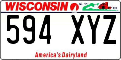 WI license plate 594XYZ