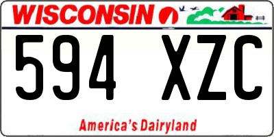 WI license plate 594XZC