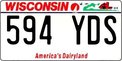 WI license plate 594YDS