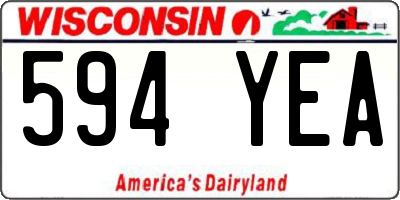 WI license plate 594YEA