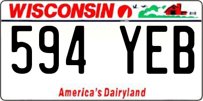 WI license plate 594YEB