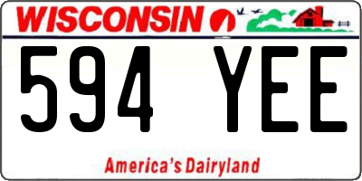 WI license plate 594YEE