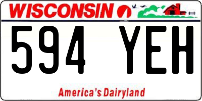 WI license plate 594YEH