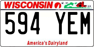 WI license plate 594YEM