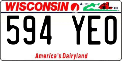 WI license plate 594YEO