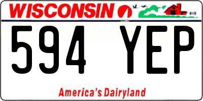 WI license plate 594YEP