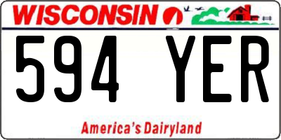 WI license plate 594YER