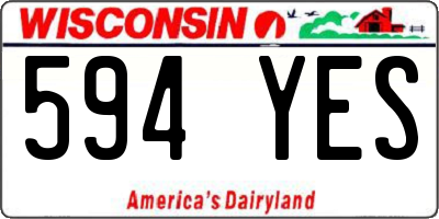 WI license plate 594YES