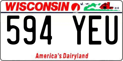 WI license plate 594YEU