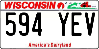 WI license plate 594YEV