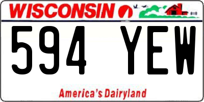 WI license plate 594YEW