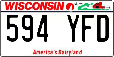 WI license plate 594YFD