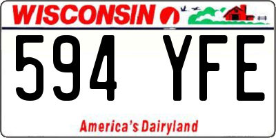 WI license plate 594YFE