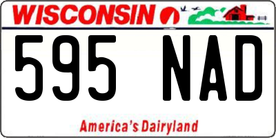 WI license plate 595NAD