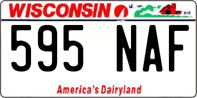 WI license plate 595NAF