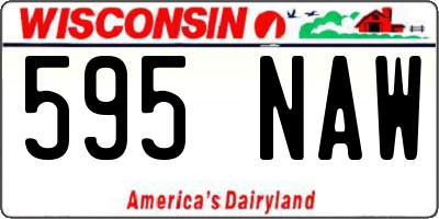 WI license plate 595NAW