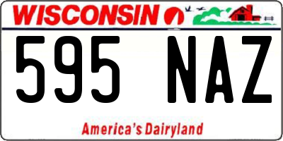 WI license plate 595NAZ