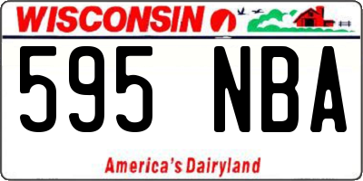 WI license plate 595NBA