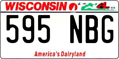 WI license plate 595NBG