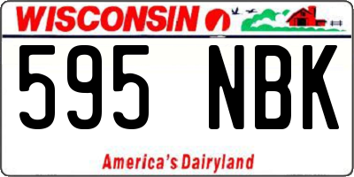 WI license plate 595NBK