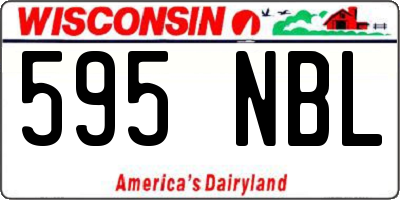 WI license plate 595NBL