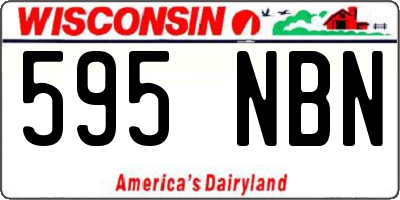 WI license plate 595NBN