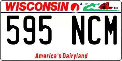 WI license plate 595NCM