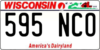 WI license plate 595NCO
