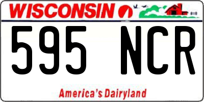 WI license plate 595NCR