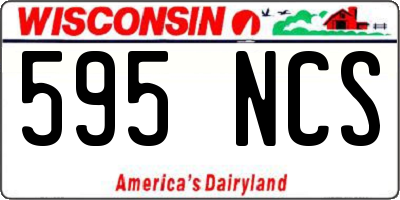 WI license plate 595NCS