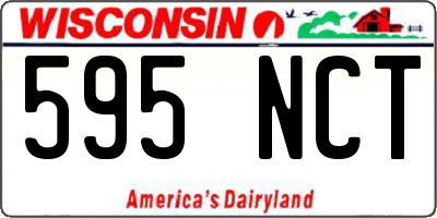 WI license plate 595NCT