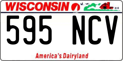 WI license plate 595NCV