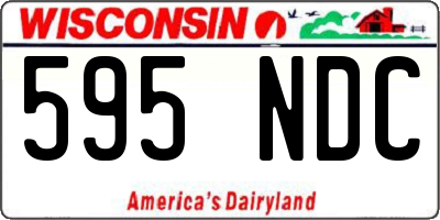 WI license plate 595NDC