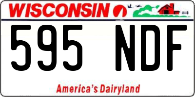 WI license plate 595NDF